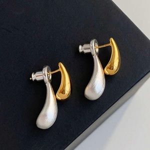 Mia Wynn Two Tear Drop Gold-Silver Earrings